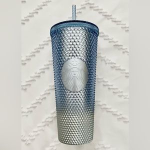 Brand New Starbucks Holiday 2023 Blue Icicle Studded Ombré 24oz Cold Cup